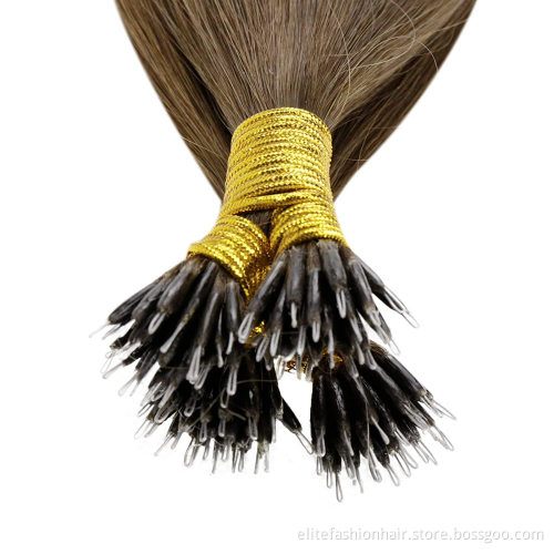 Hot sells straight double drawn No shedding and tangle pre bonded hair extensions Nano tip hair Nano ring Hair extensions
